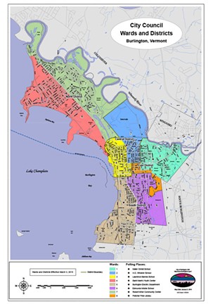 A map of Burlington's ward and districts - CITY OF BURLINGTON