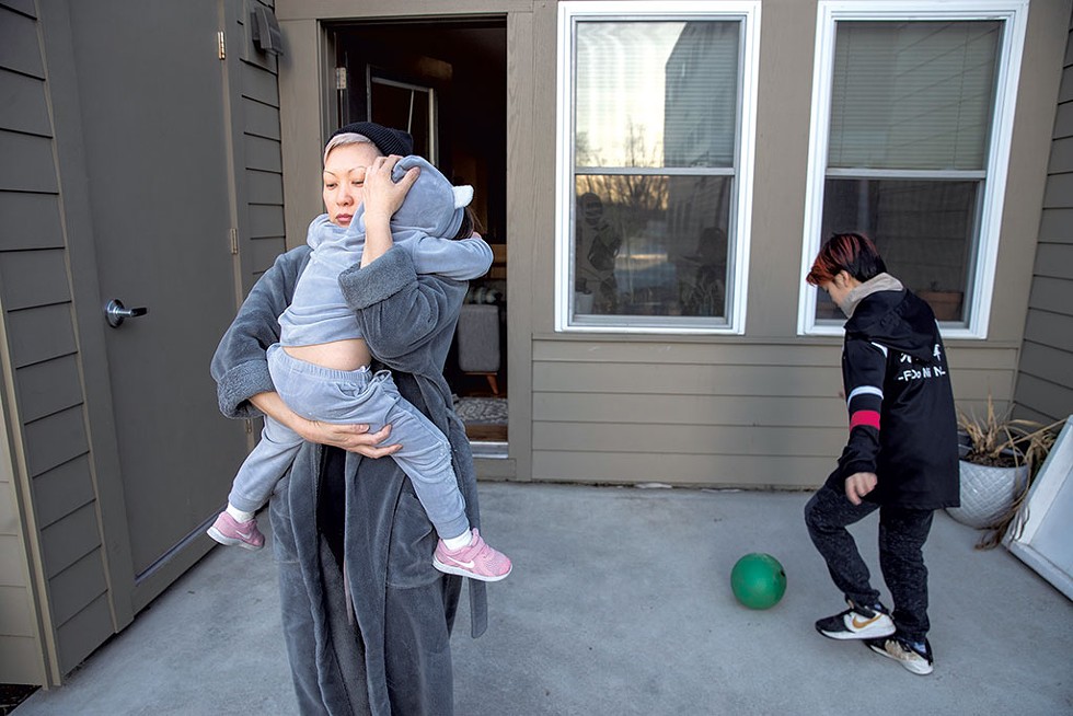 Bree LeMay and her two kids, Imaan, 3, and Niah, 10 - JAMES BUCK