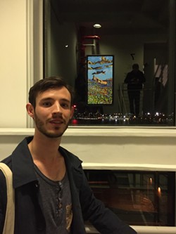 Charlie Hudson with his painting at the Whitney Museum - CHARLIE HUDSON