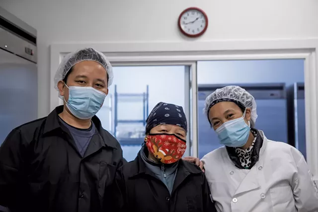 From left: Nurbu, Radha and Phura Sherpa - LUKE AWTRY