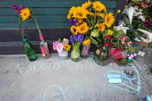Memorial for Monique Ford outside Three Needs Taproom - LUKE AWTRY ©️ SEVEN DAYS