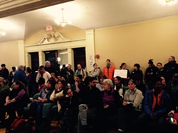 The crowd at Tuesday’s Burlington school board meeting - MOLLY WALSH/SEVEN DAYS
