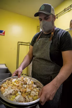 Oscar Arencibia preparing a Santiago's meal - JAMES BUCK
