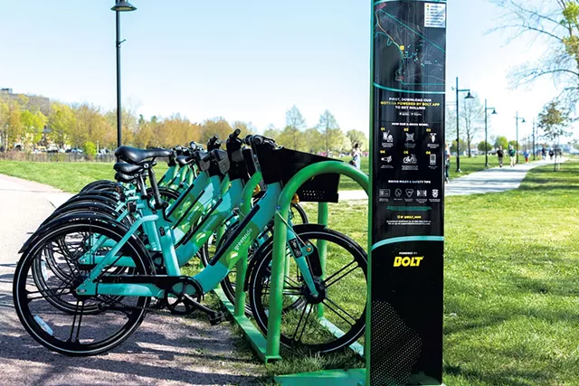 A Bolt hub at Penny Lane along the Burlington waterfront - COLIN FLANDERS ©️ SEVEN DAYS