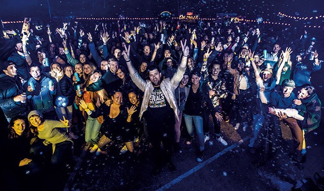 DJ Disco Phantom and the crowd at Backside 405 - LUKE AWTRY
