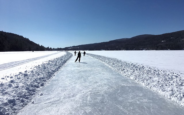 Ice skating at Lake Morey - COURTESY