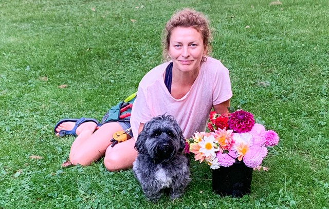Audrey Bernstein and Marty the Terripoo - COURTESY OF POKER HILL FLOWER FARM