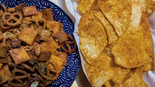 Housemade Doritos and Chex mix - JAMES BUCK