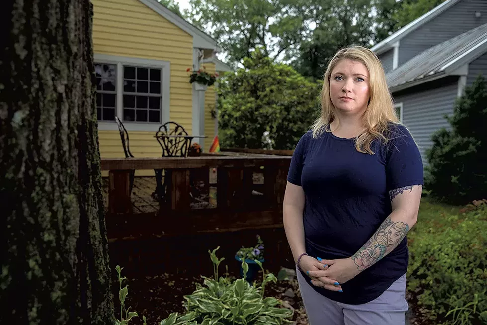 Julia Parise outside her Colchester home - JAMES BUCK