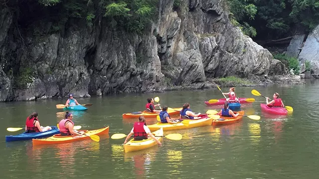 A guided kayak tour on the Winooski River - COURTESY OF CLEARWATER SPORTS