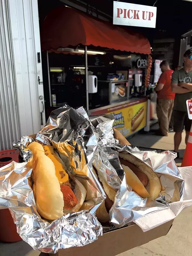 Hot dogs at Out Front Foods at Home Depot - JORDAN BARRY ©️ SEVEN DAYS