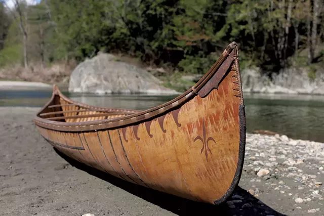 Birchbark canoe made by Henri Vaillancourt - COURTESY OF THE NORTHERN FOREST CANOE TRAIL