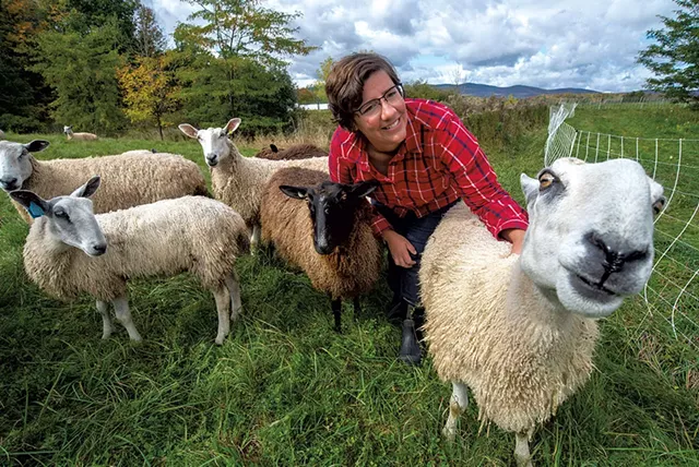 Katie Sullivan checking on her flock in Albany - JEB WALLACE-BRODEUR