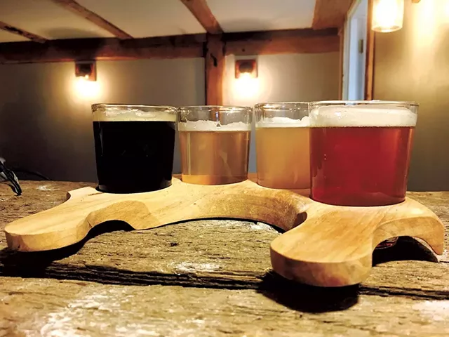 Beer flight at Red Barn Brewin