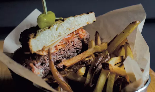 Roast beef sandwich and fries - SARAH PRIESTAP