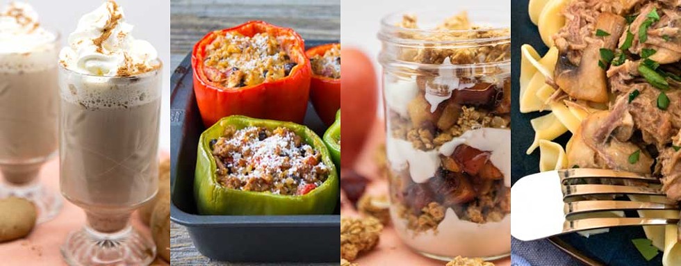 Find recipes for Gingerbread Lattes, Tilapia-Stuffed Peppers, Cranberry Apple Yogurt Parfaits and Milk-Braised Pulled Pork with Mushrooms on NewEnglandDairy.com - COURTESY