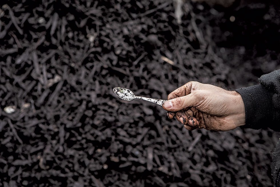 A metal spoon removed from a Green Mountain Compost pile - LUKE AWTRY