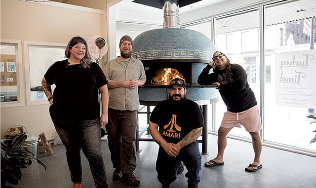From left: Sara Chase, Wilson Ballantyne, Stefano Coppola and Chris Ruiz of Pearl Street Pizza - COURTESY OF SHANNON ALEXANDER