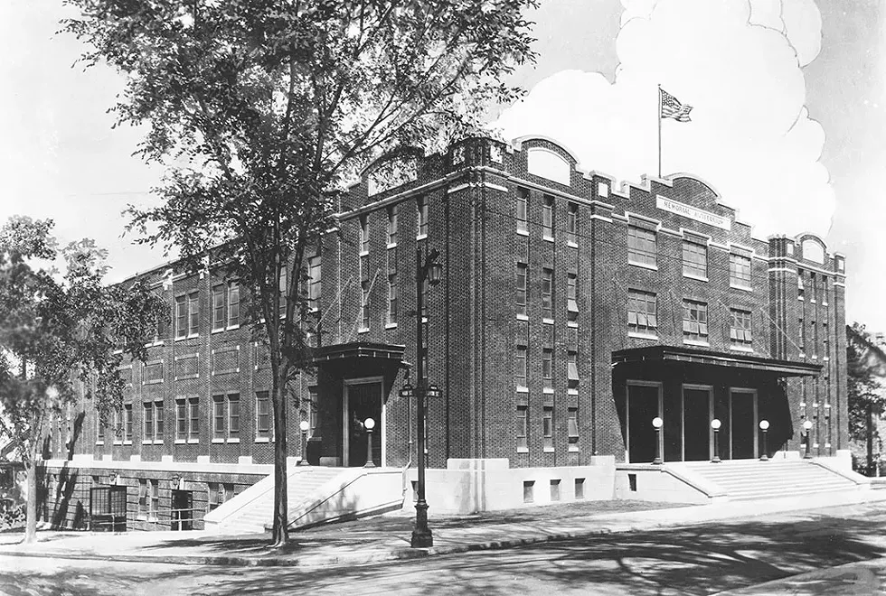 Exterior historical view of Memorial Auditorium - COURTESY OF LOUIS L. MCALLISTER/UVM SPECIAL COLLECTIONS