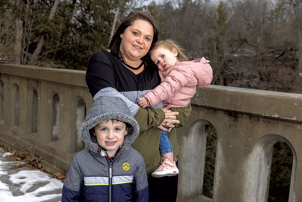 Samantha Brown and her kids Jayson, 5, and Callie, 18 months - JAMES BUCK