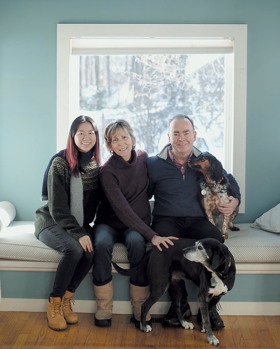 From left: Annie and Cheryl Lubin, Dave McNally, and dogs Rosie and Mitzi - SARAH PRIESTAP