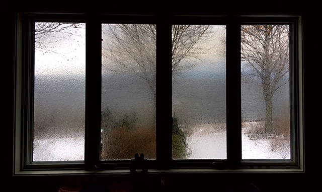Iced over windows at the author's home - PAULA ROUTLY ©️ SEVEN DAYS