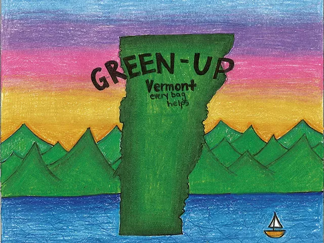 Green Up Day 2022 poster art by Marina Hallisey, grade 7, Shelburne - COURTESY