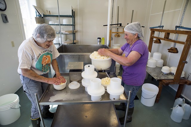 Marian Pollack (left) and Marjorie Susman, making cheese in 2018 - FILE: CALEB KENNA