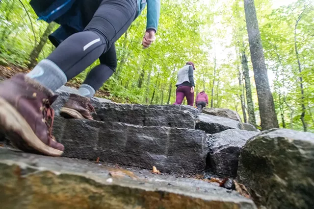 Hikers on the stone staircase at Mount Philo State Park - FILE: JAY ERICSON