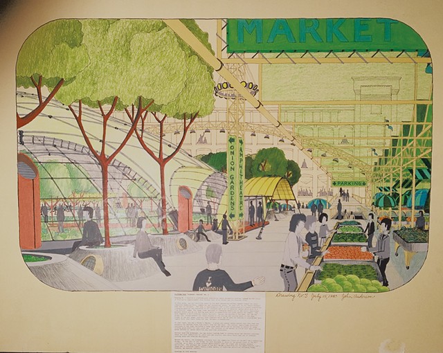 Winooski Dome farmers market concept sketch, 1980 - COURTESY