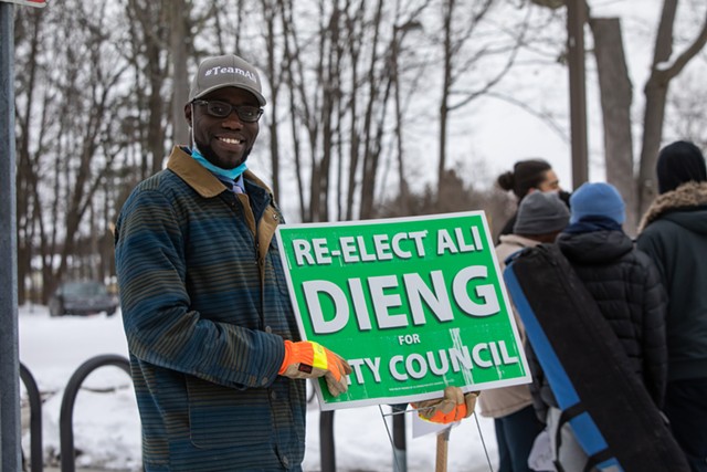 Councilor-elect Ali Dieng (I-Ward 7) on Town Meeting Day - FILE: LUKE AWTRY