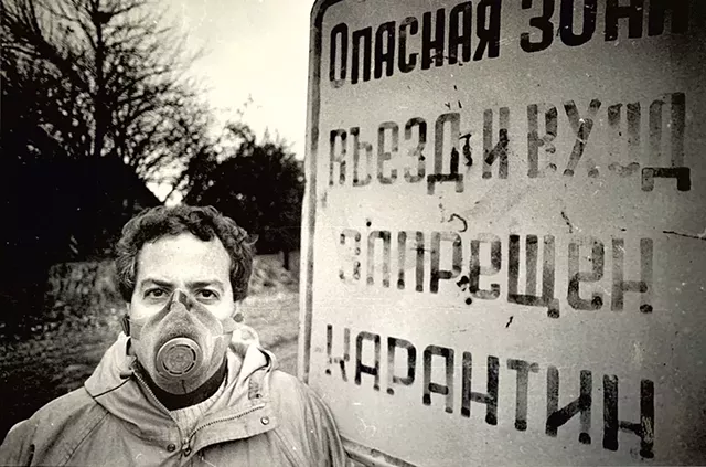 Steve Goldstein about to enter the "Dead Zone" at Chernobyl, 1987 - COURTESY
