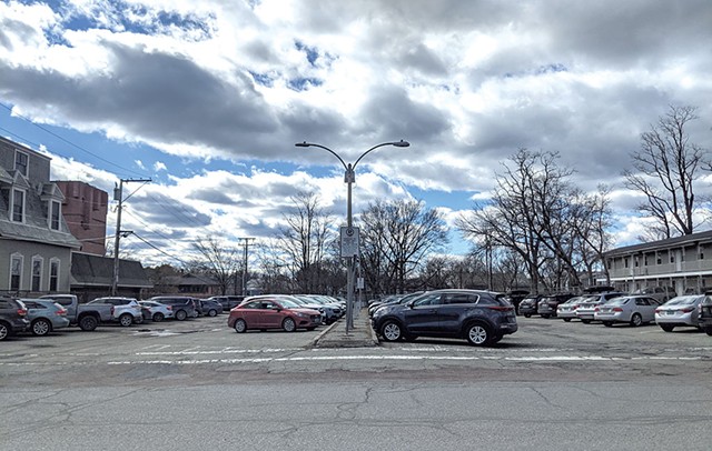 Parking lot at 51 Elmwood Avenue in Burlington - COURTNEY LAMDIN