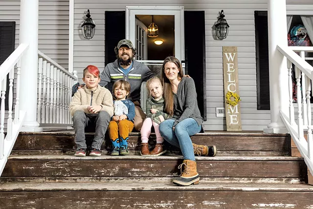Ryan and Caroline Dahlstrom with their children, Robbie, Wilder and Shay - OLIVER PARINI