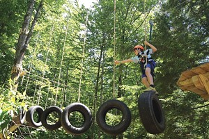 Kieran Tharp on the ArborTrek Treetop Obstacle Course