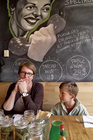 Judith Markey wth son, Liam, at F+F Pizza - SEAN MARKEY