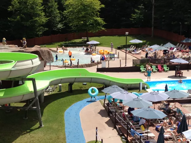 The view of the Mountainside Water Playground, from the top of a slide - JANET FRANZ