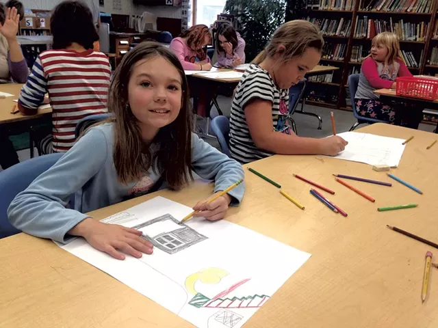 Craftsbury students Lilian Allen and Sage Sweeney - BRETT STANCIU