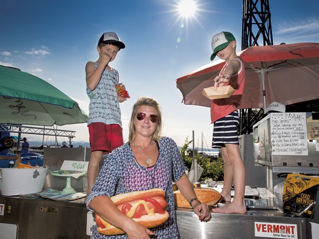 Mom: Jamie Wilhite, 41, owner of Relish gourmet hot dog cart - Sons: Jameson, 7, and Clayton, 6 - JAMES BUCK