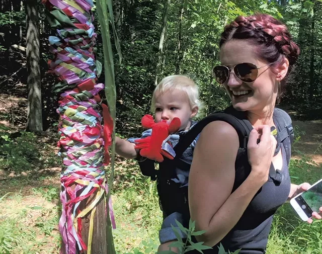 Kristen and Virginia explore the maypole - COURTESY OF KRISTEN RAVIN