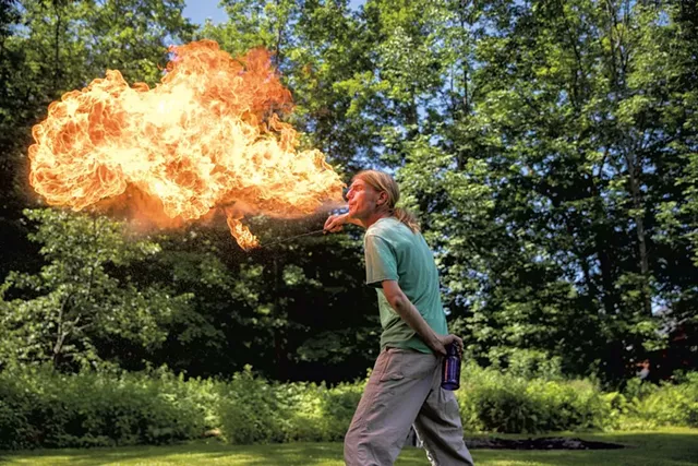 Chris Cleary breathes fire - JAMES BUCK