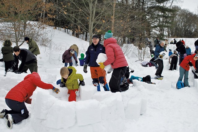 Bert Yankielun at the 2019 Montshire Museum Igloo Build - COURTESY OF MONTSHIRE MUSEUM OF SCIENCE