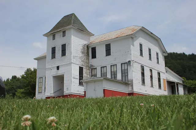 Miss Shannon’s School for Girls; Timestamp 1:24:52. While portrayed as a schoolhouse in the film, it is actually the still-utilized East Corinth Masonic Lodge - JAKE HANLEY