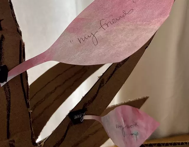 Leaves on the gratitude tree - COURTESY OF MEREDITH BAY-TYACK