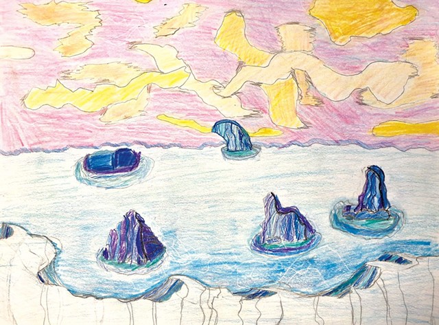 Icy Seascape by Thomas, 11, inspired by Lawren Harris