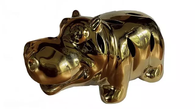 Gold hippopotamus figurine - MARIA MUNROE