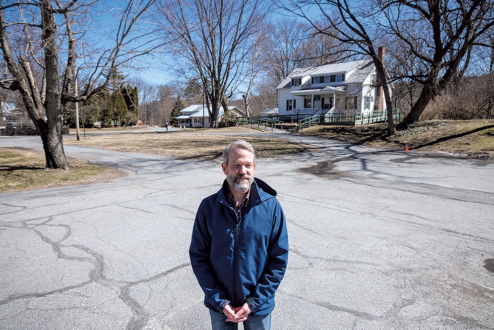 Andrew Winter on the site of the proposed 18-unit building in Hartford - EMILY POGOZELSKI