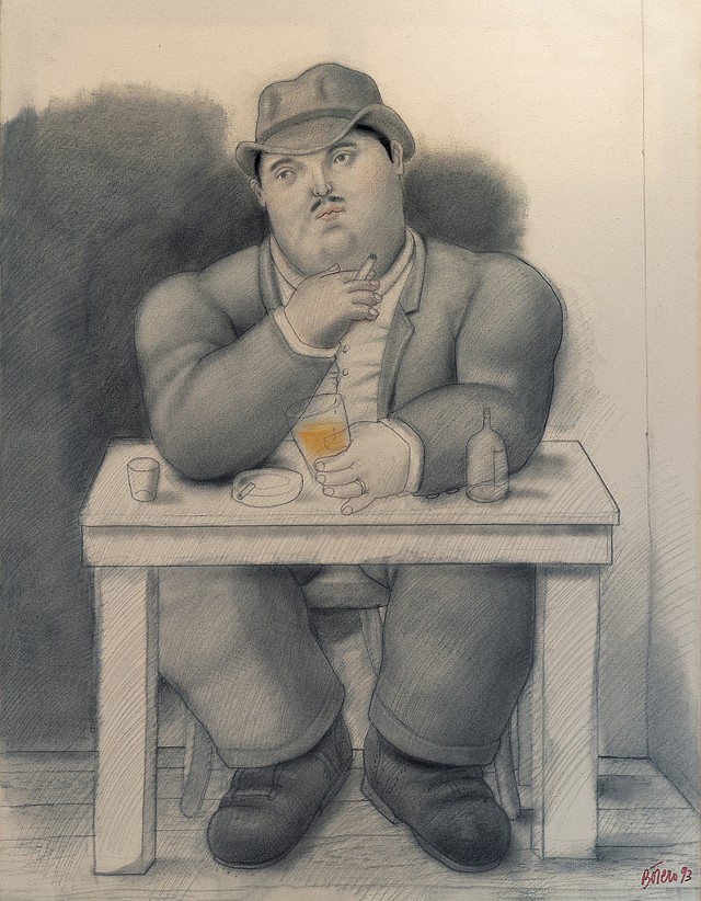 "smoking man" by Fernando Botero - COURTESY OF JONATHAN BLAKE/MCMA