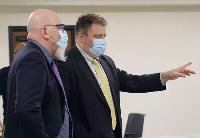 Dan Richardson (right) during an election recount - FILE: COURTNEY LAMDIN ©️ SEVEN DAYS