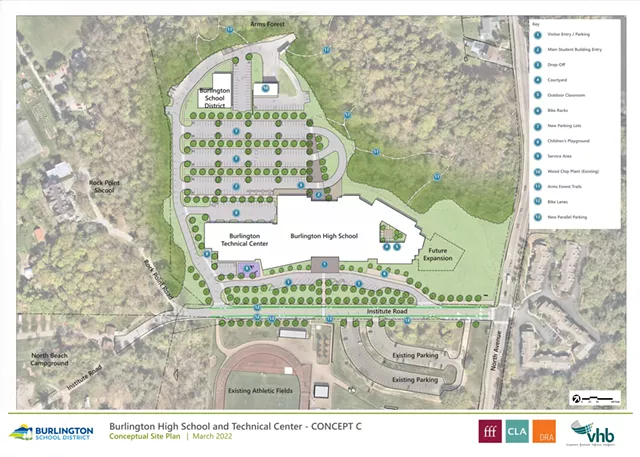 The Option C site plan - COURTESY OF THE BURLINGTON SCHOOL DISTRICT